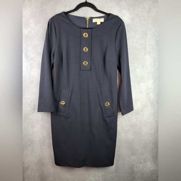 Michael Kors Dresses & Skirts - Michael Kors  Long sleeve Navy Blue thick material office Career Women's dress M